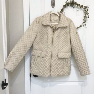 Michael Kors Quilted Jacket Tan, Size L, EUC